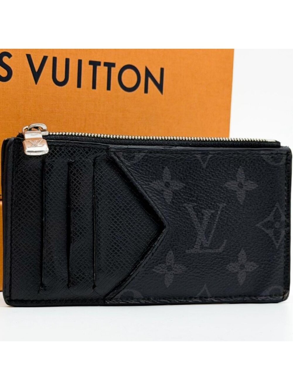 Louis Vuitton Fragment Case Monogram Eclipse Coin Purse Black